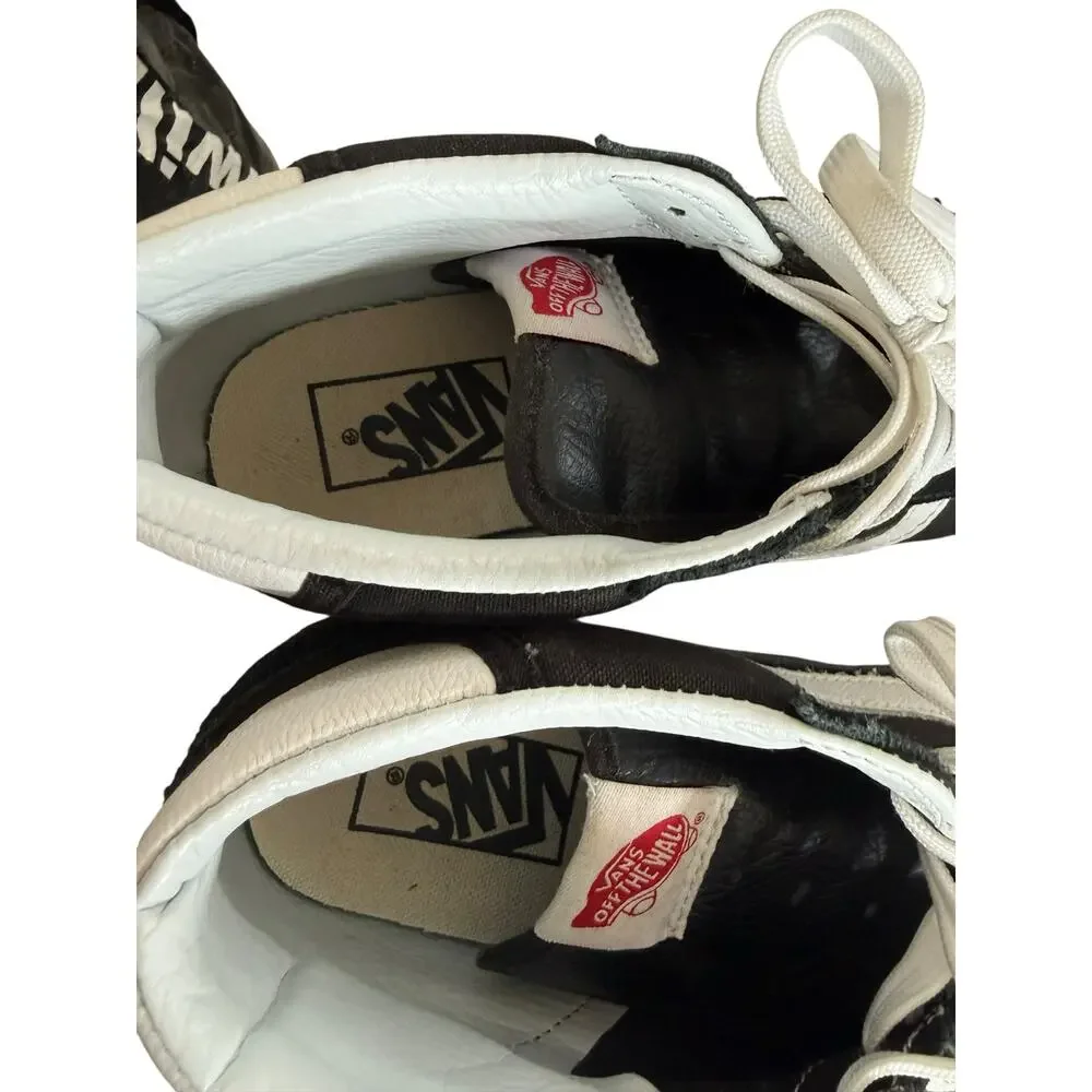 Vans Mid Skool “Teach Peace” Sneakers Black White Gum Sole Women’s 7 Men’s 5